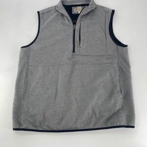 Duluth Trading Co Mens Quarter Zip Vest Heathered Gray Size‎ L